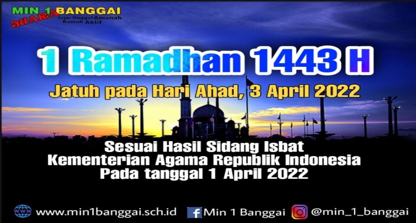 01 Ramadhan 1443 H